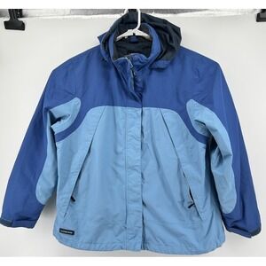 Lands End‎ Hooded Squall Jacket Two Tone Blue Women's Size XL 18/20